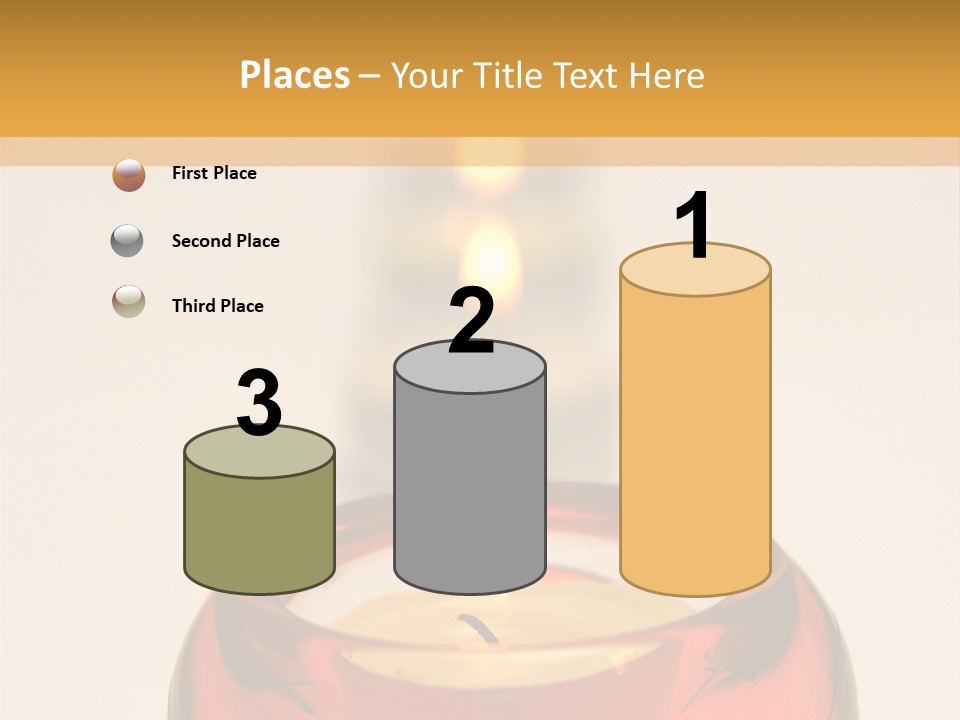 Candle In Holder With Tree Out Of Focus Candles PowerPoint Template