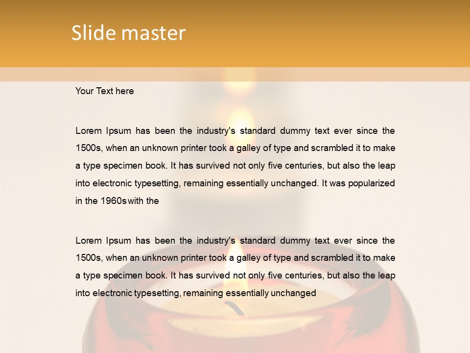 Candle In Holder With Tree Out Of Focus Candles PowerPoint Template