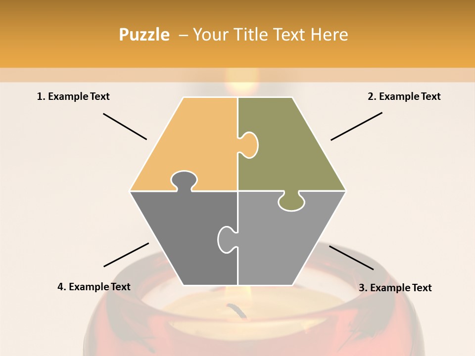 Candle In Holder With Tree Out Of Focus Candles PowerPoint Template