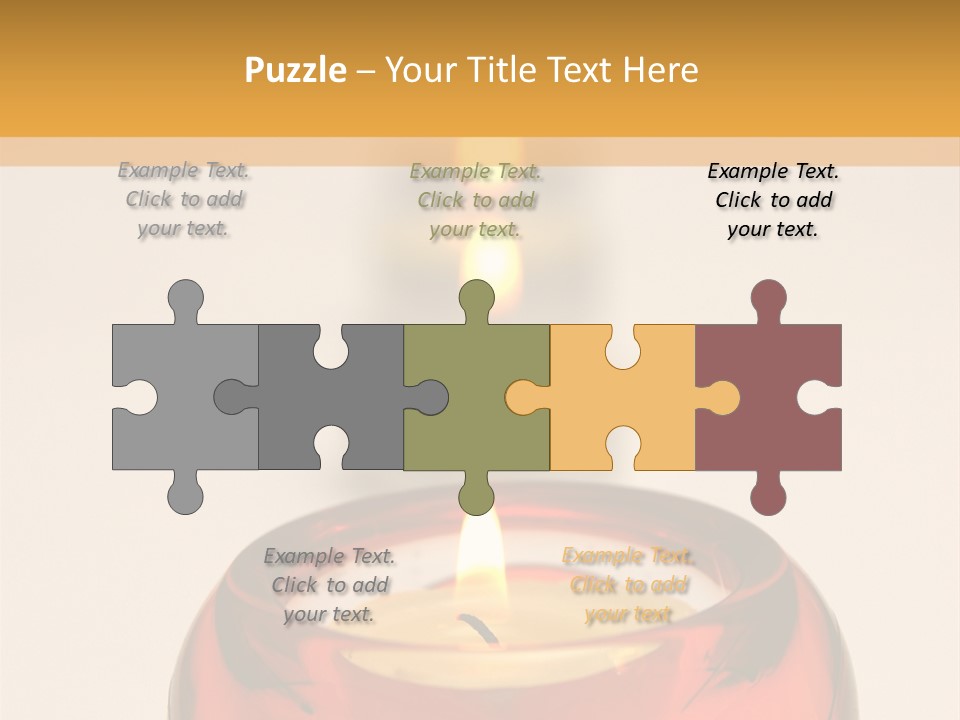 Candle In Holder With Tree Out Of Focus Candles PowerPoint Template