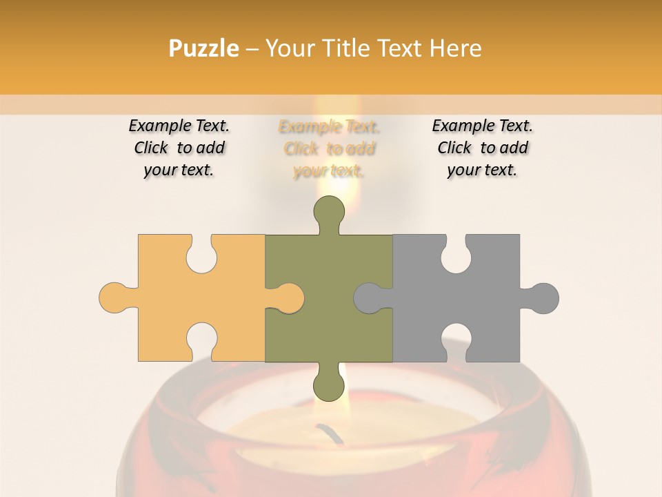 Candle In Holder With Tree Out Of Focus Candles PowerPoint Template