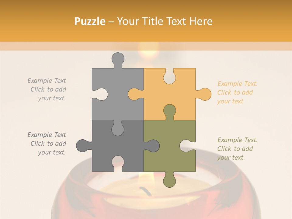 Candle In Holder With Tree Out Of Focus Candles PowerPoint Template