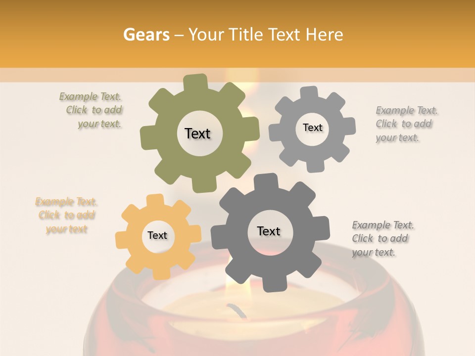 Candle In Holder With Tree Out Of Focus Candles PowerPoint Template