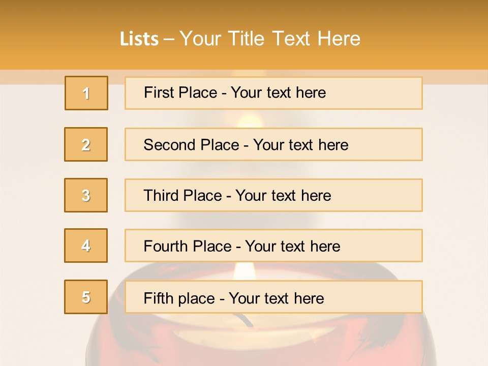 Candle In Holder With Tree Out Of Focus Candles PowerPoint Template