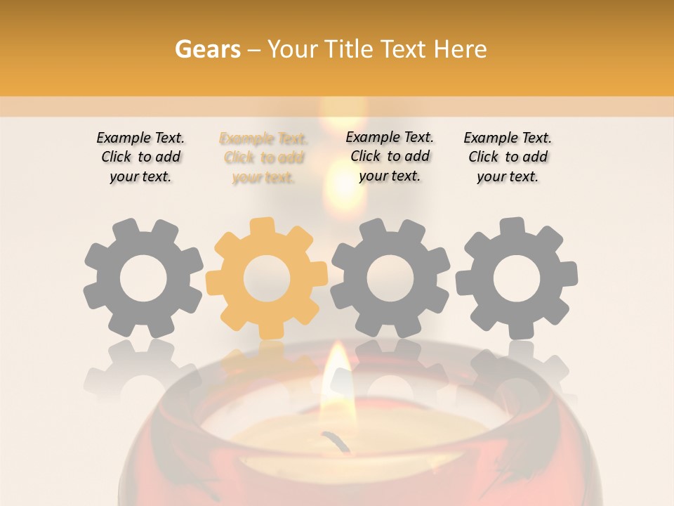 Candle In Holder With Tree Out Of Focus Candles PowerPoint Template