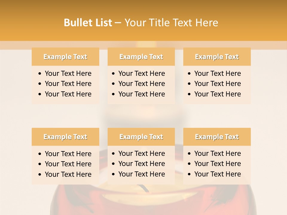 Candle In Holder With Tree Out Of Focus Candles PowerPoint Template