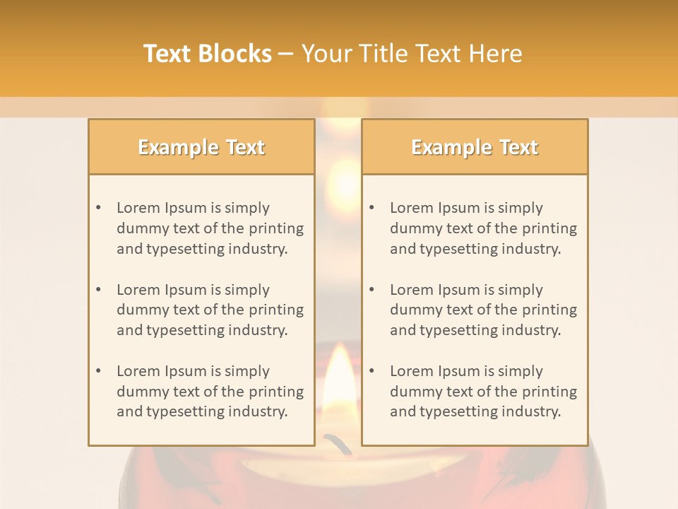 Candle In Holder With Tree Out Of Focus Candles PowerPoint Template