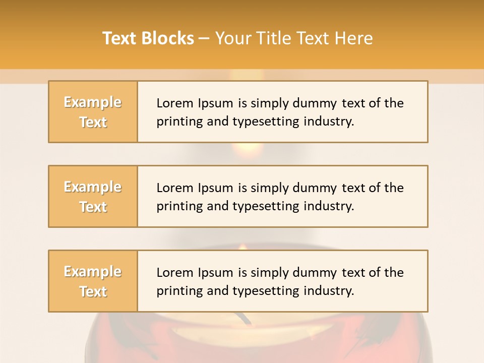 Candle In Holder With Tree Out Of Focus Candles PowerPoint Template