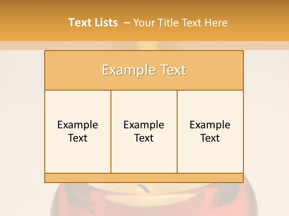 Candle In Holder With Tree Out Of Focus Candles PowerPoint Template