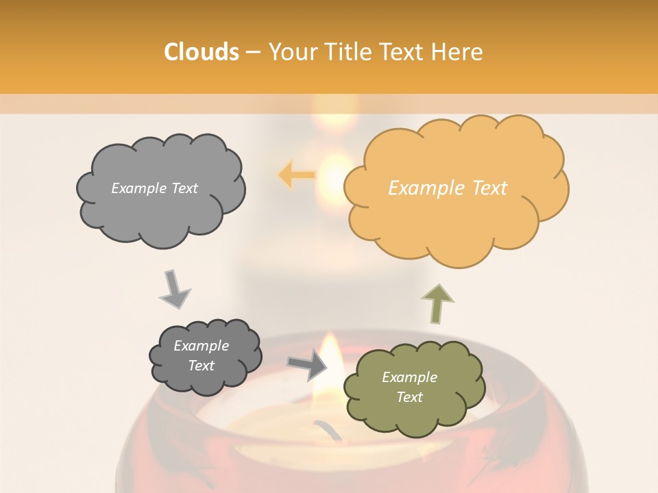 Candle In Holder With Tree Out Of Focus Candles PowerPoint Template