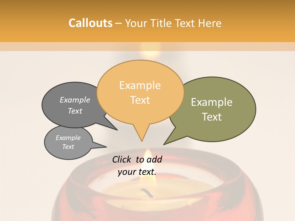 Candle In Holder With Tree Out Of Focus Candles PowerPoint Template