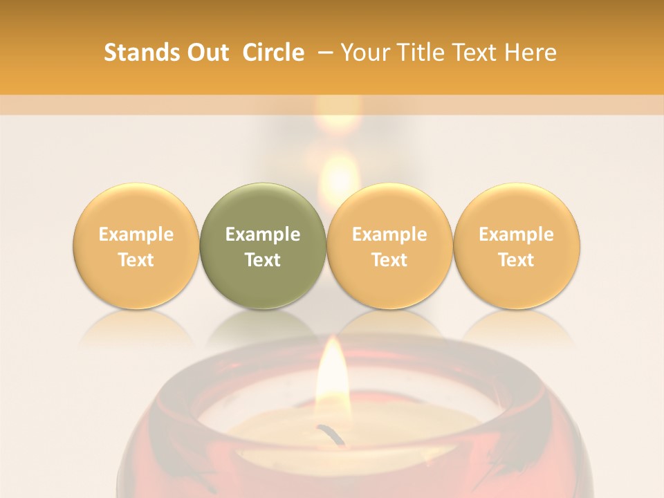 Candle In Holder With Tree Out Of Focus Candles PowerPoint Template