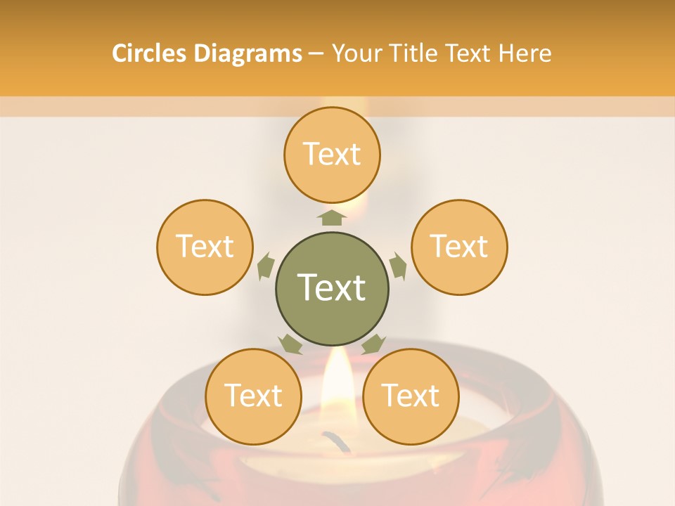 Candle In Holder With Tree Out Of Focus Candles PowerPoint Template