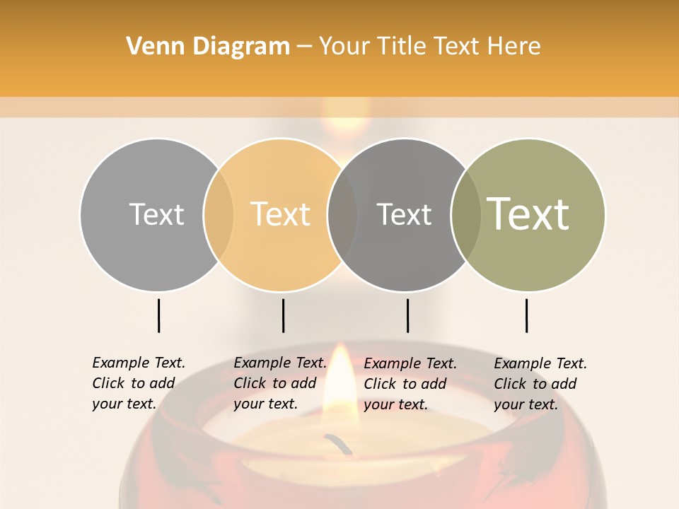 Candle In Holder With Tree Out Of Focus Candles PowerPoint Template