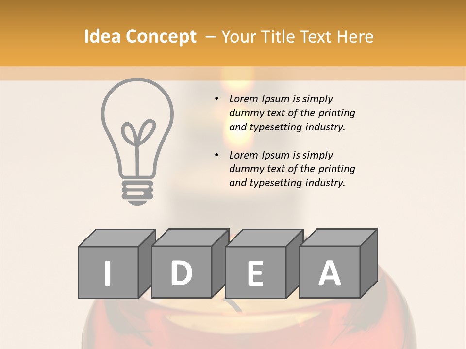 Candle In Holder With Tree Out Of Focus Candles PowerPoint Template