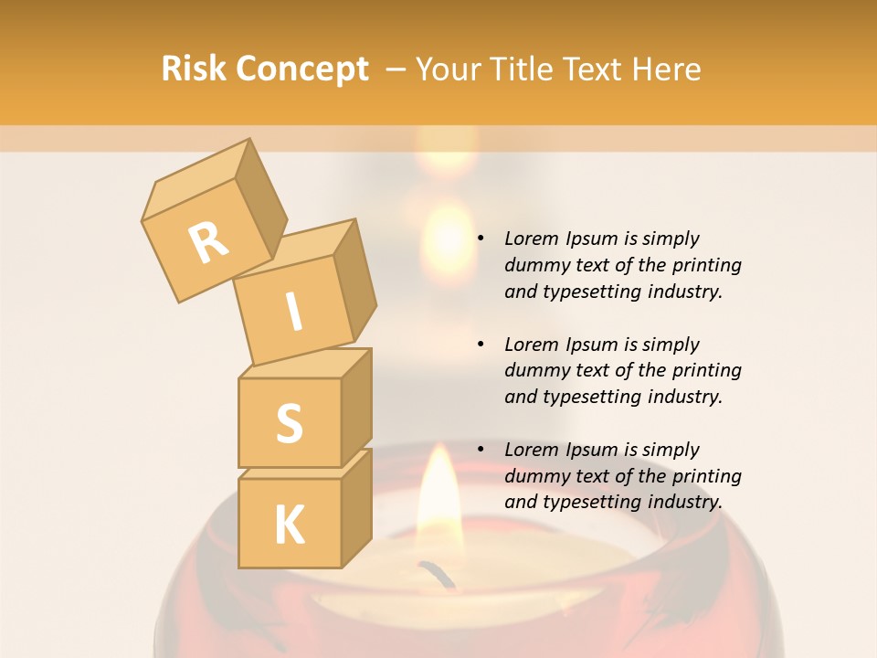 Candle In Holder With Tree Out Of Focus Candles PowerPoint Template
