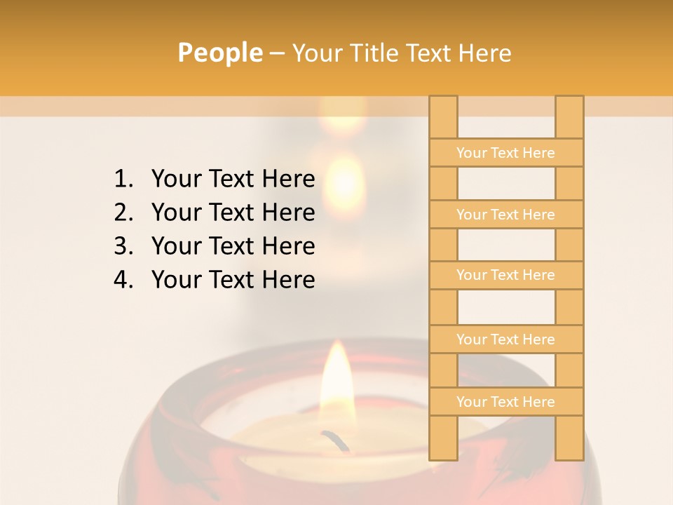 Candle In Holder With Tree Out Of Focus Candles PowerPoint Template