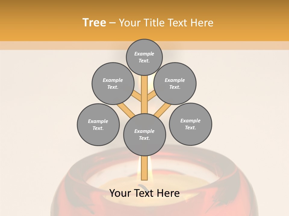 Candle In Holder With Tree Out Of Focus Candles PowerPoint Template