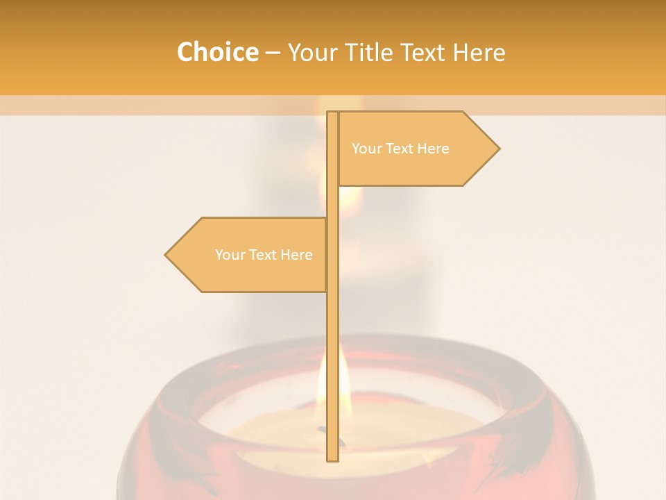 Candle In Holder With Tree Out Of Focus Candles PowerPoint Template