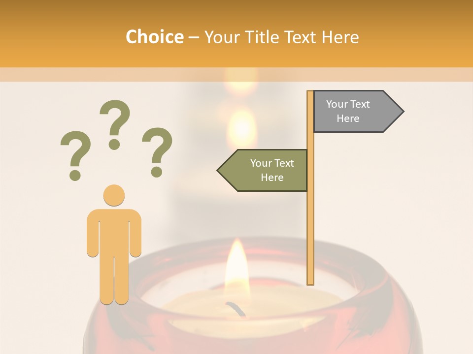 Candle In Holder With Tree Out Of Focus Candles PowerPoint Template