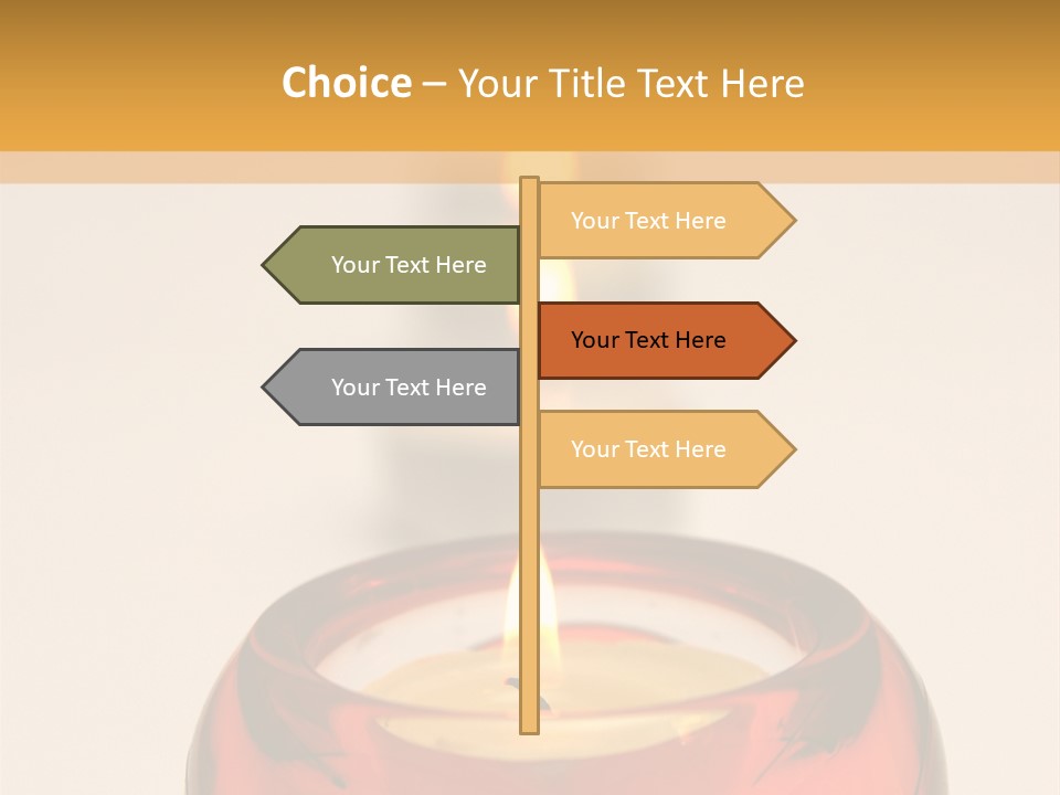 Candle In Holder With Tree Out Of Focus Candles PowerPoint Template