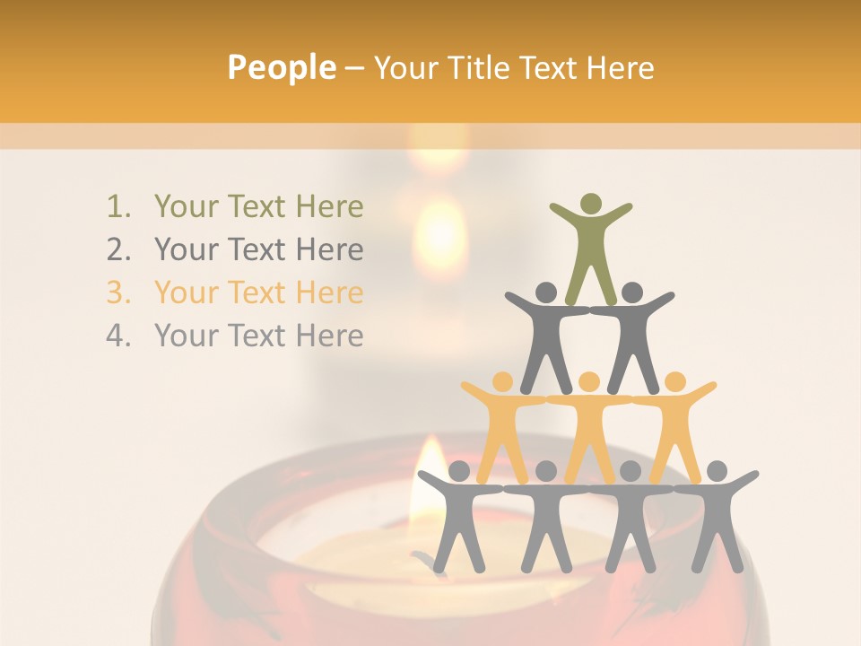 Candle In Holder With Tree Out Of Focus Candles PowerPoint Template