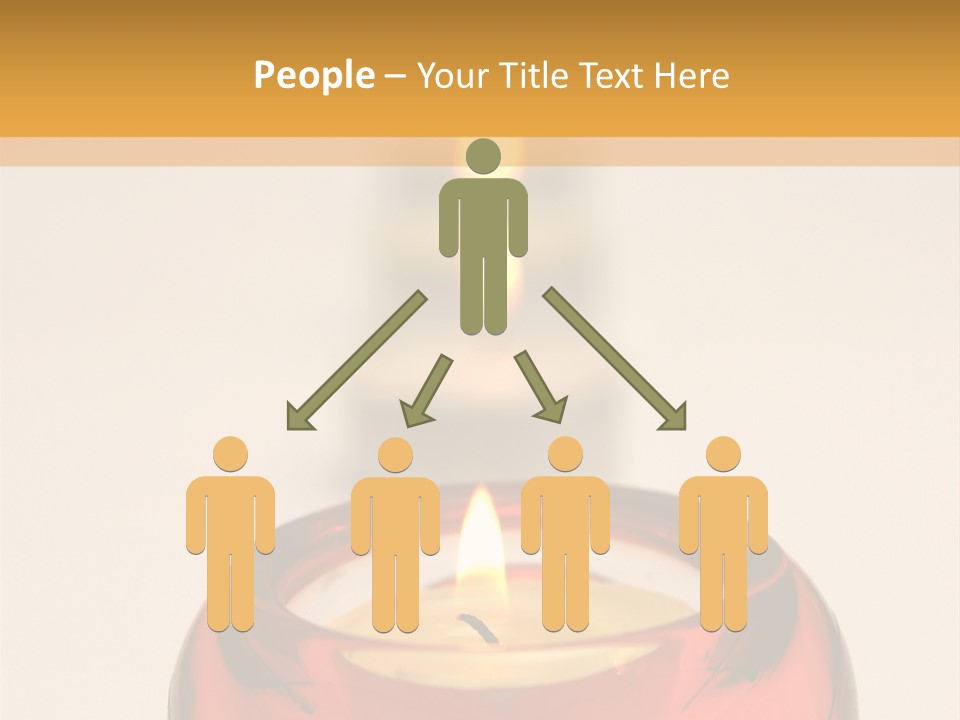 Candle In Holder With Tree Out Of Focus Candles PowerPoint Template