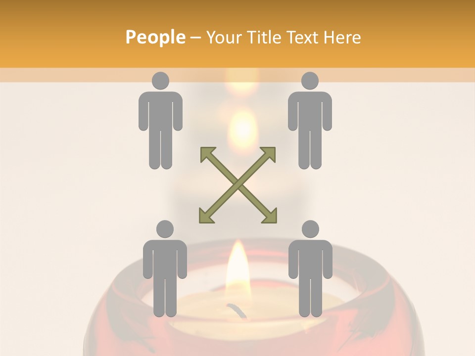 Candle In Holder With Tree Out Of Focus Candles PowerPoint Template
