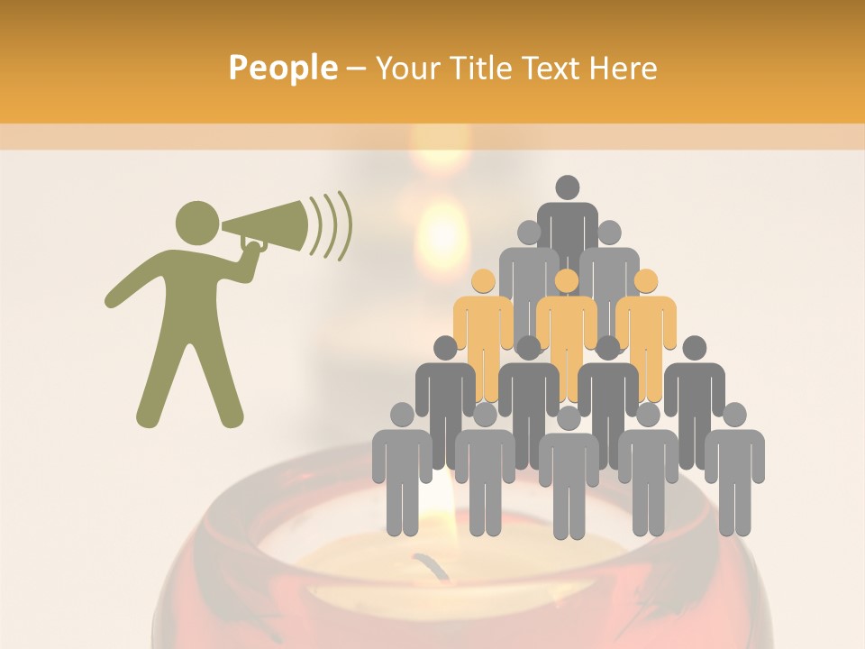 Candle In Holder With Tree Out Of Focus Candles PowerPoint Template