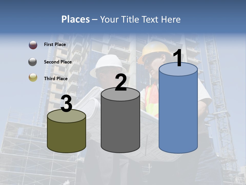 Building Developer And Contractor Discuss Progress On A Hirise Construction Project At The Job Site PowerPoint Template