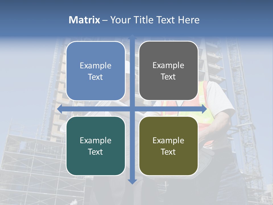 Building Developer And Contractor Discuss Progress On A Hirise Construction Project At The Job Site PowerPoint Template