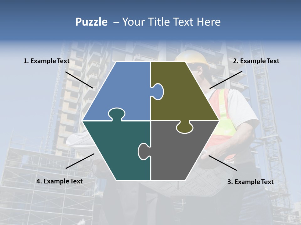 Building Developer And Contractor Discuss Progress On A Hirise Construction Project At The Job Site PowerPoint Template