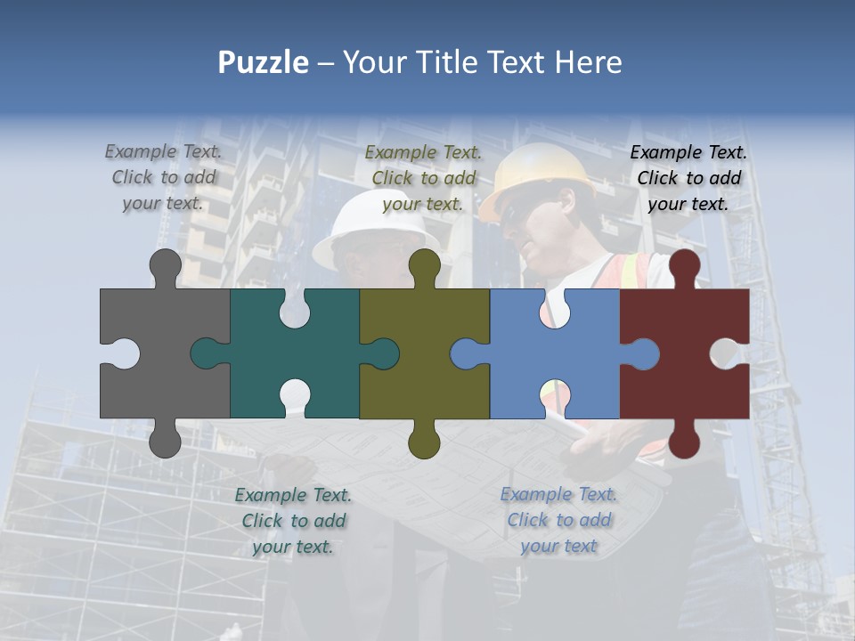 Building Developer And Contractor Discuss Progress On A Hirise Construction Project At The Job Site PowerPoint Template