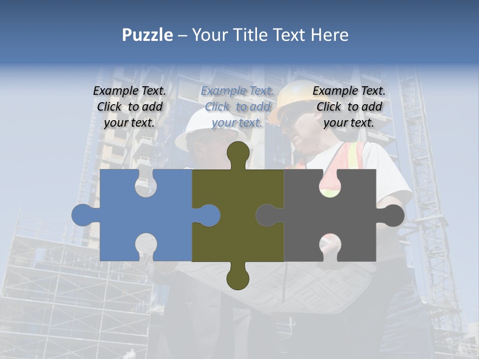 Building Developer And Contractor Discuss Progress On A Hirise Construction Project At The Job Site PowerPoint Template