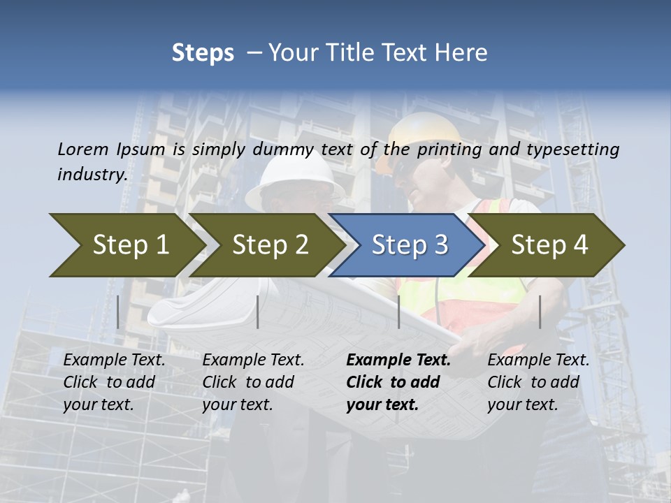 Building Developer And Contractor Discuss Progress On A Hirise Construction Project At The Job Site PowerPoint Template