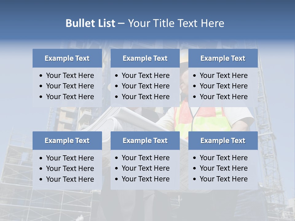 Building Developer And Contractor Discuss Progress On A Hirise Construction Project At The Job Site PowerPoint Template