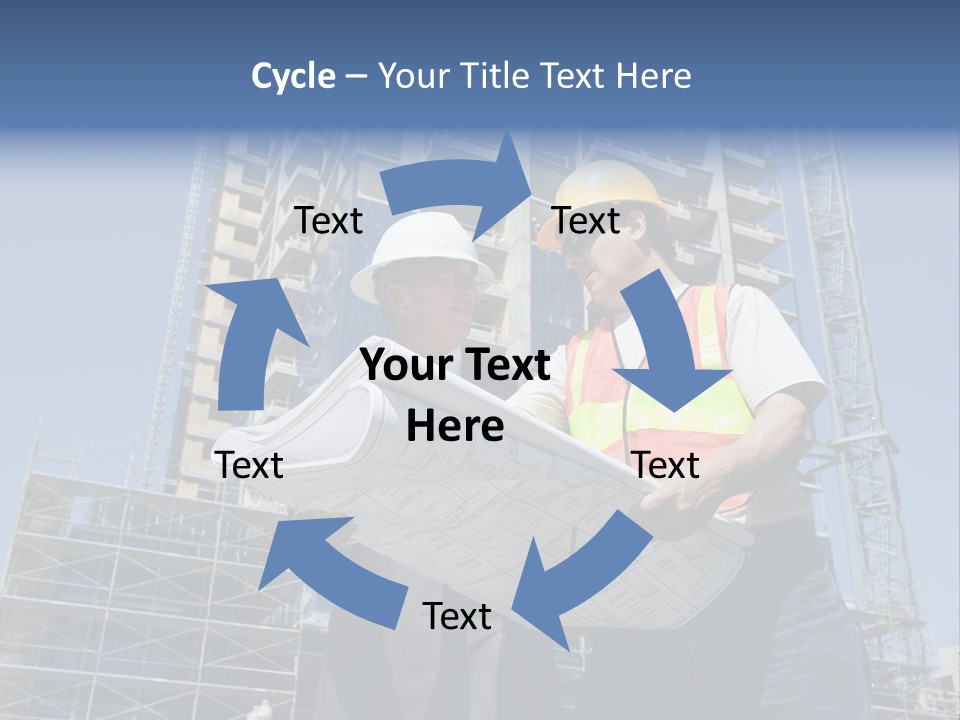 Building Developer And Contractor Discuss Progress On A Hirise Construction Project At The Job Site PowerPoint Template