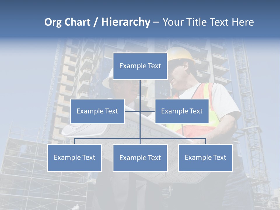 Building Developer And Contractor Discuss Progress On A Hirise Construction Project At The Job Site PowerPoint Template