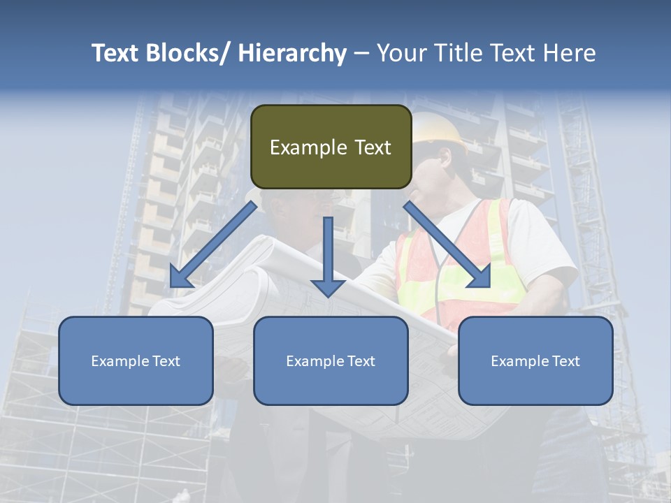Building Developer And Contractor Discuss Progress On A Hirise Construction Project At The Job Site PowerPoint Template