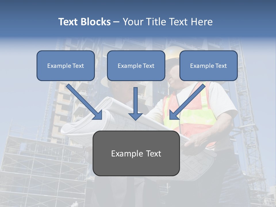 Building Developer And Contractor Discuss Progress On A Hirise Construction Project At The Job Site PowerPoint Template