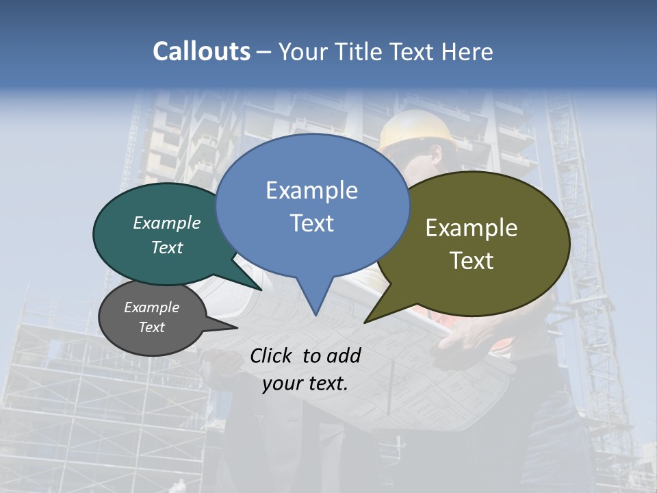 Building Developer And Contractor Discuss Progress On A Hirise Construction Project At The Job Site PowerPoint Template
