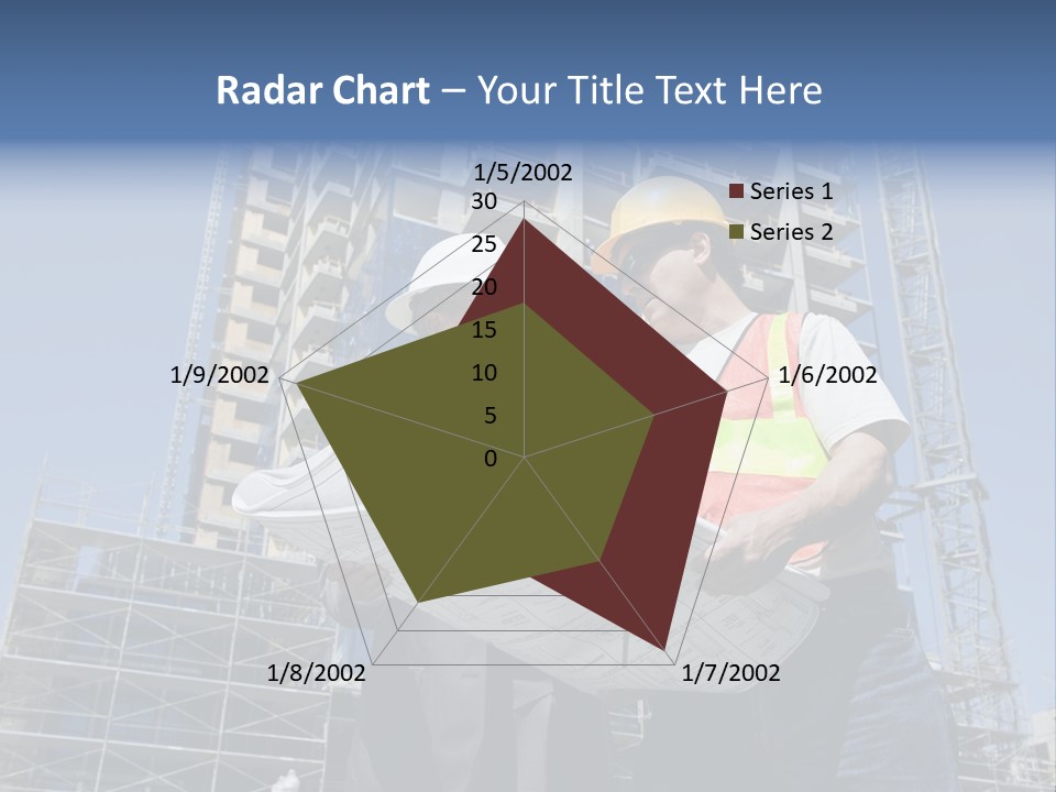 Building Developer And Contractor Discuss Progress On A Hirise Construction Project At The Job Site PowerPoint Template