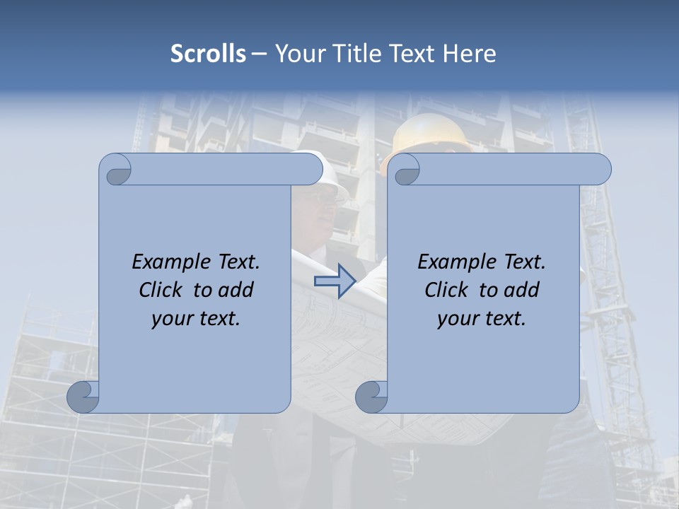 Building Developer And Contractor Discuss Progress On A Hirise Construction Project At The Job Site PowerPoint Template