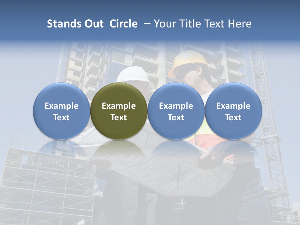 Building Developer And Contractor Discuss Progress On A Hirise Construction Project At The Job Site PowerPoint Template