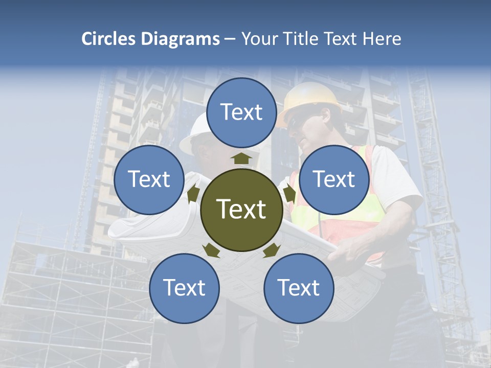 Building Developer And Contractor Discuss Progress On A Hirise Construction Project At The Job Site PowerPoint Template