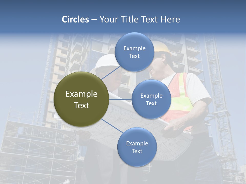Building Developer And Contractor Discuss Progress On A Hirise Construction Project At The Job Site PowerPoint Template