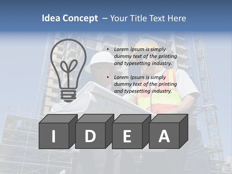 Building Developer And Contractor Discuss Progress On A Hirise Construction Project At The Job Site PowerPoint Template