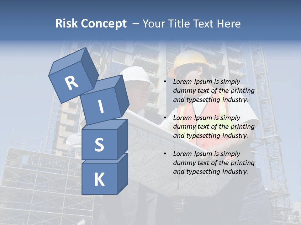 Building Developer And Contractor Discuss Progress On A Hirise Construction Project At The Job Site PowerPoint Template