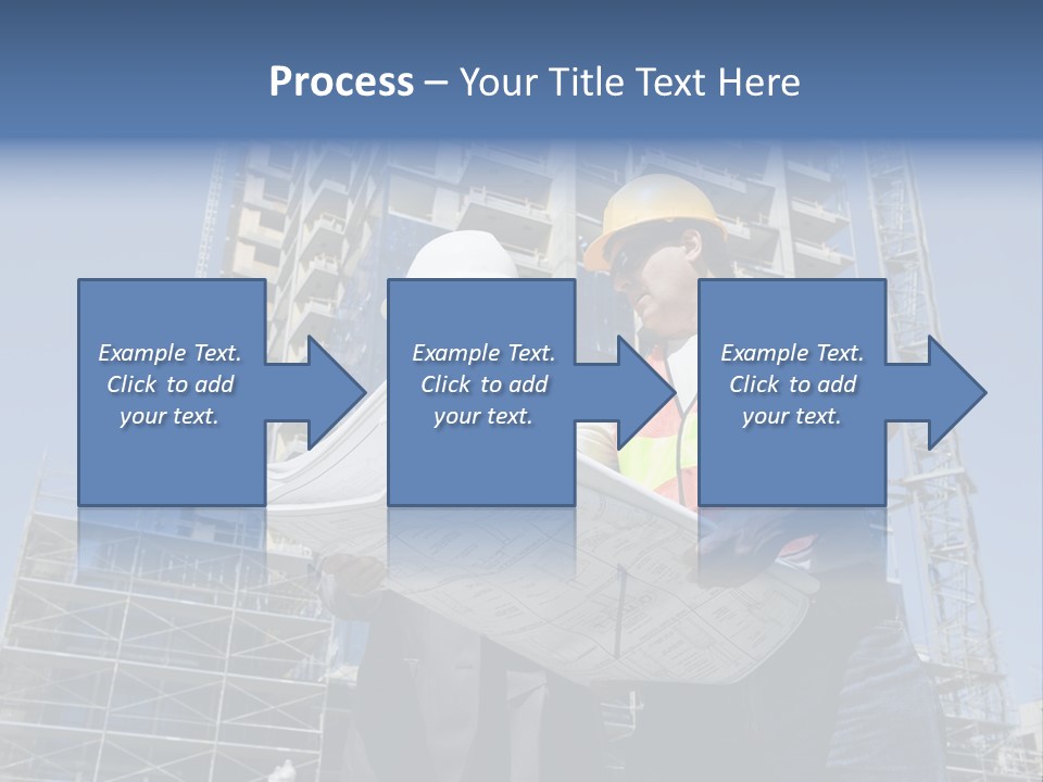 Building Developer And Contractor Discuss Progress On A Hirise Construction Project At The Job Site PowerPoint Template