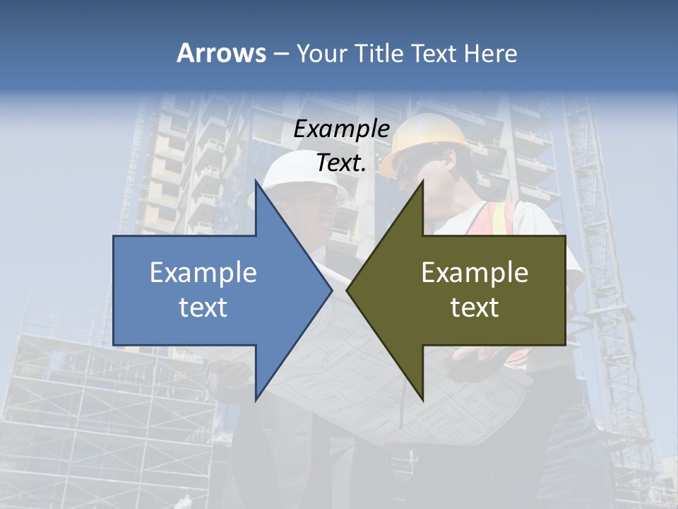 Building Developer And Contractor Discuss Progress On A Hirise Construction Project At The Job Site PowerPoint Template